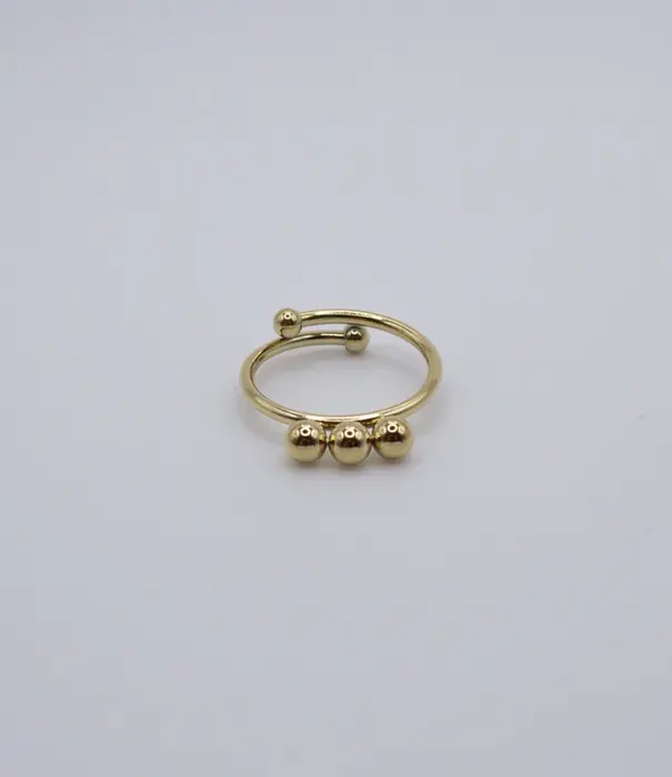 MADAM the label ring 3x 3d bolletjes goud