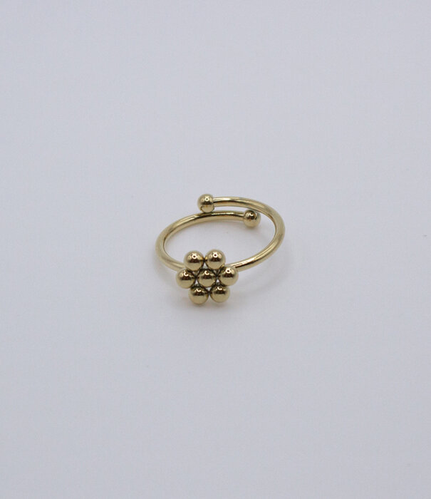 MADAM the label Ring 3d flower goud