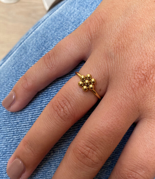 MADAM the label Ring 3d flower goud