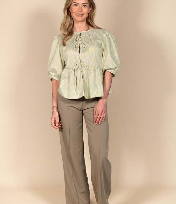 La Rebelle Blouse strepen groen | Chloe