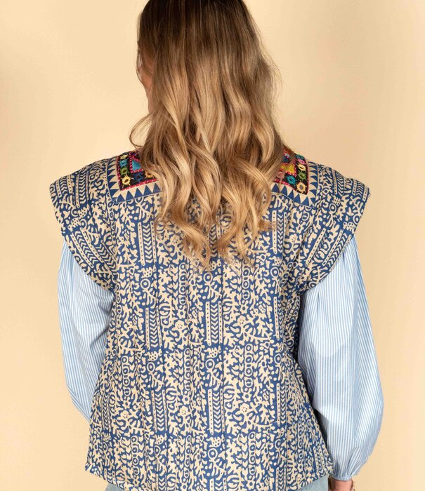 La Rebelle Gilet blauw | Anne-Fleur