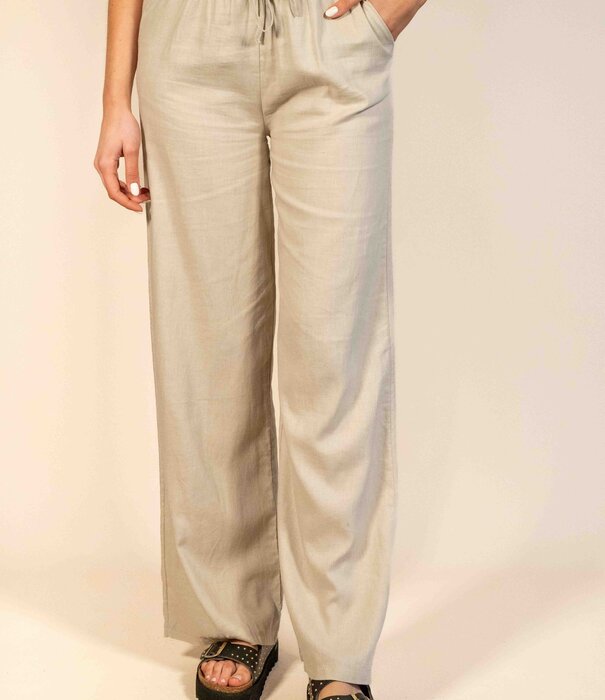 La Rebelle Pantalon linnen beige | Daniek