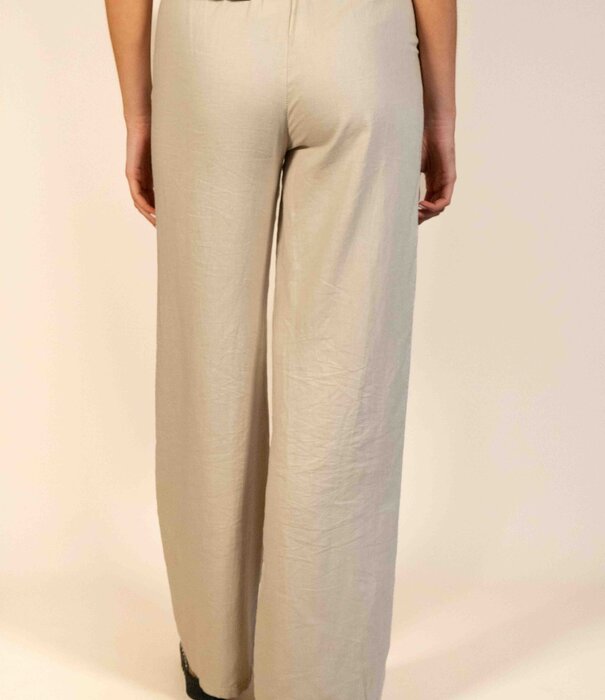 La Rebelle Pantalon linnen beige | Daniek