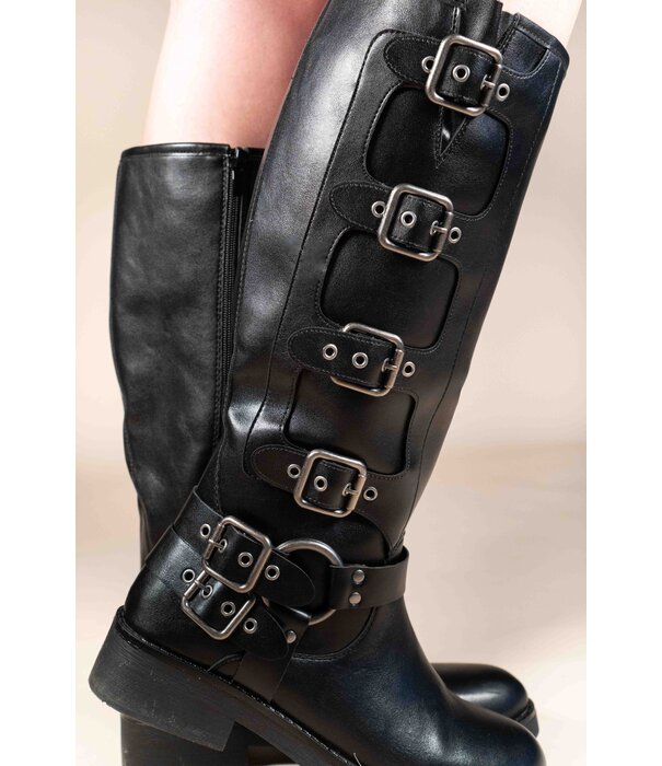 La Rebelle Boots zwart gespen