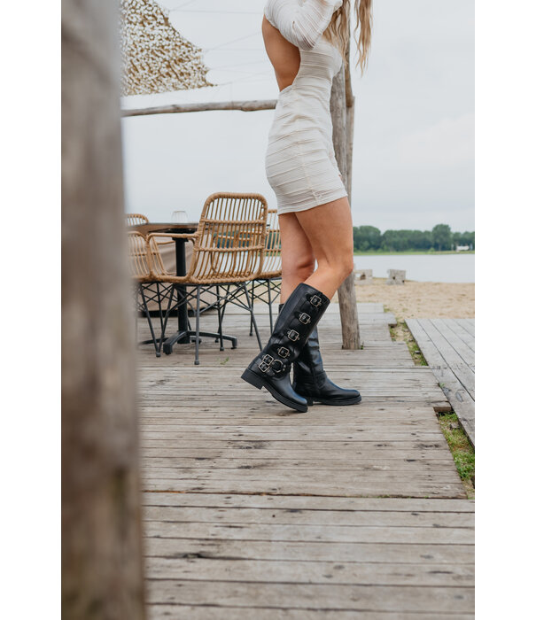 La Rebelle Boots zwart gespen