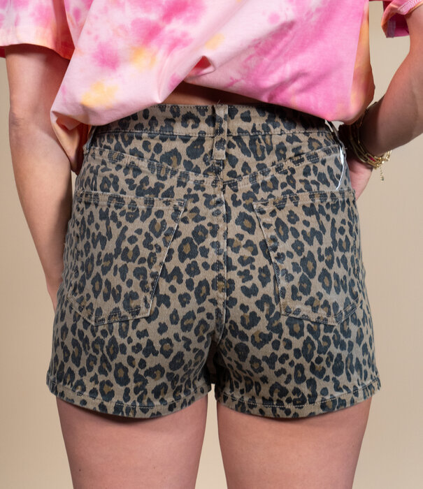 La Rebelle Skort denim | Leopard