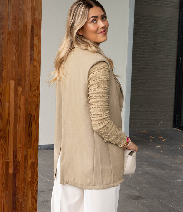 La Rebelle Gilet taupe | Julie