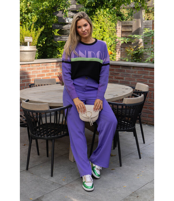 Fluresk Fluresk Devon trui | cool purple/black