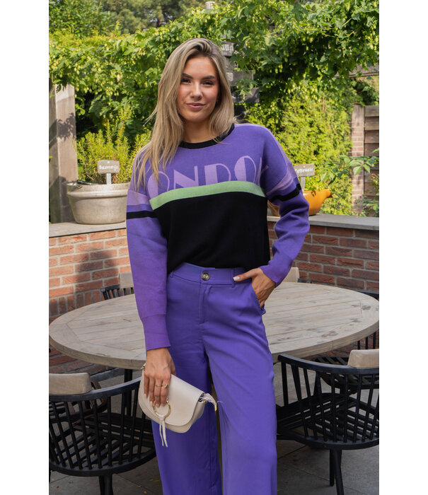 Fluresk Fluresk Devon trui | cool purple/black