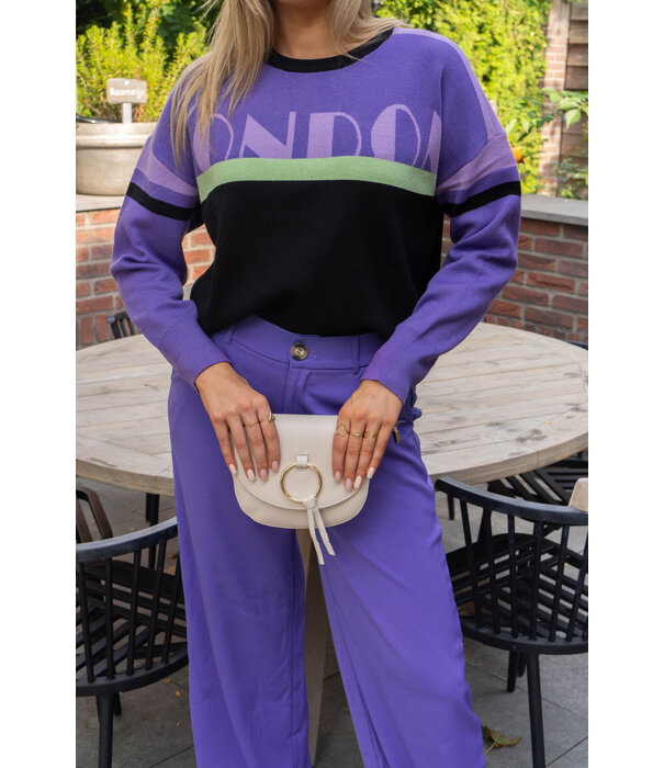 Fluresk Fluresk Devon trui | cool purple/black