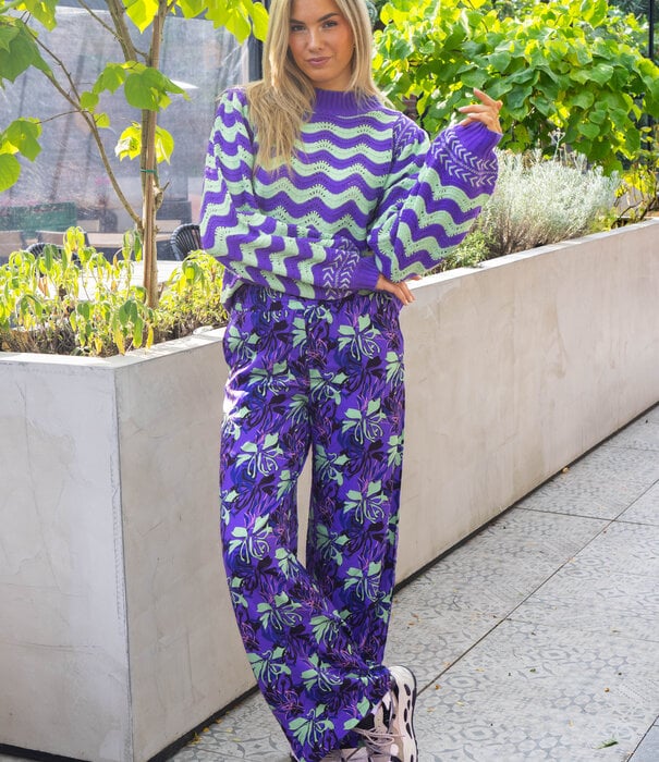 Fluresk Fluresk Kikki broek | cool purple/fresh lime