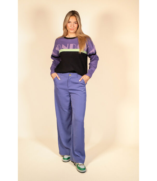 Fluresk Fluresk Devon trui | cool purple/black