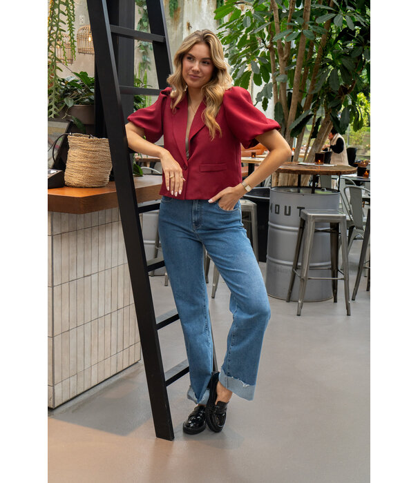 La Rebelle Blazer bordeaux rood | Leau