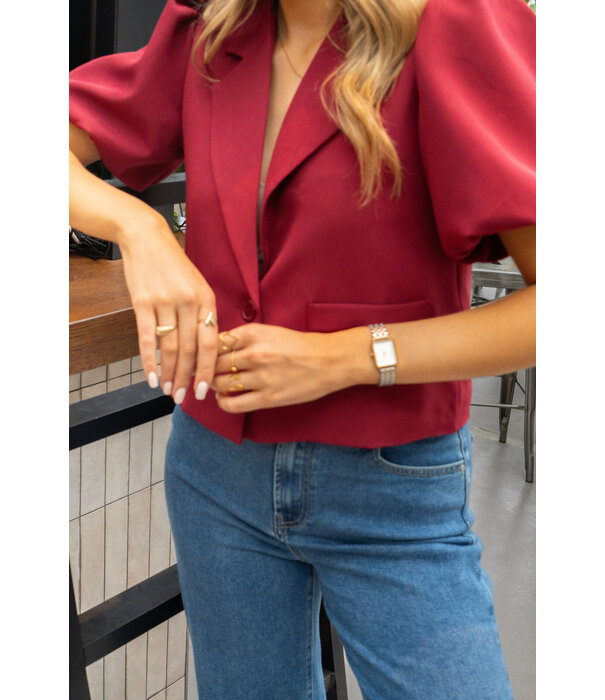 La Rebelle Blazer bordeaux rood | Leau