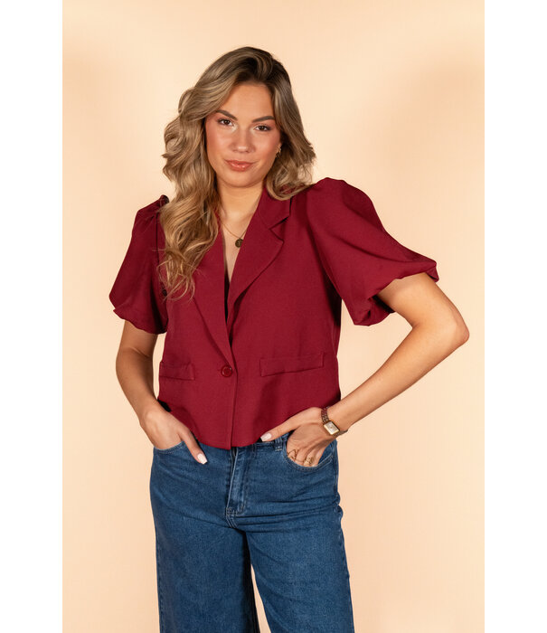 La Rebelle Blazer bordeaux rood | Leau