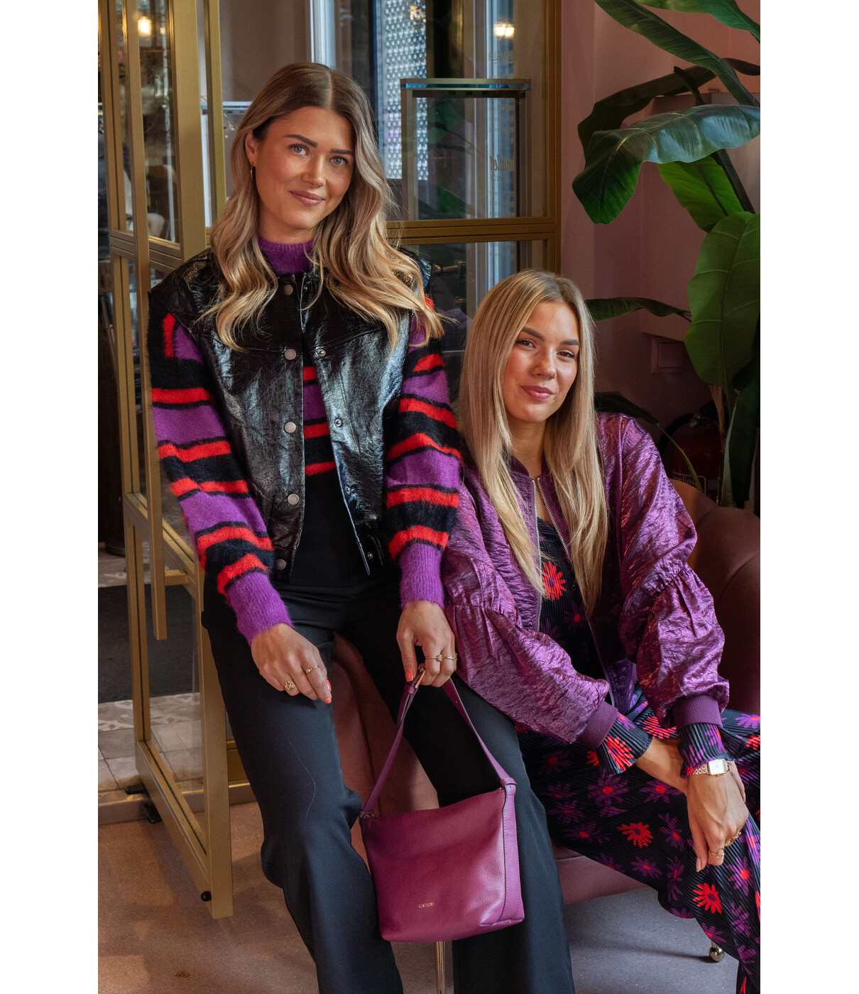 Fluresk Fluresk Melanie pants | black/grape purple