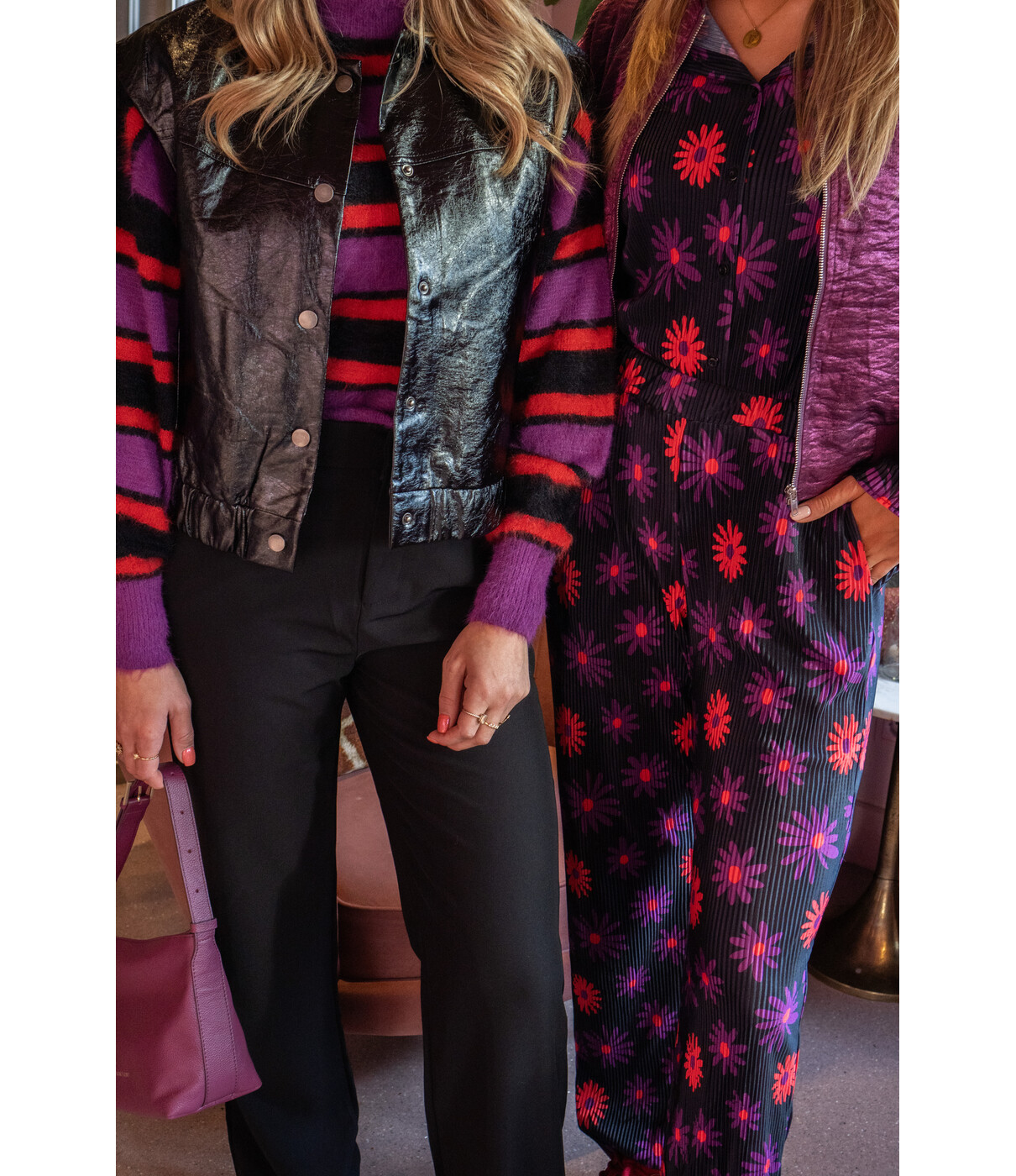 Fluresk Fluresk Melanie pants | black/grape purple