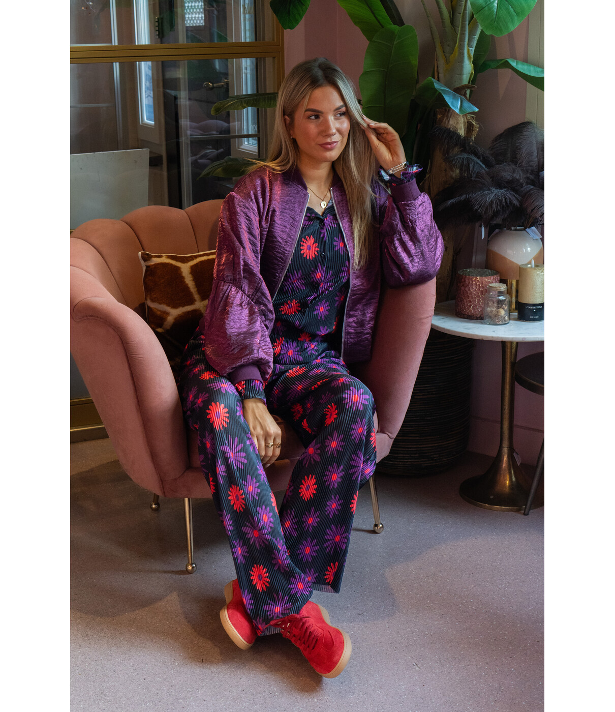 Fluresk Fluresk Melanie pants | black/grape purple