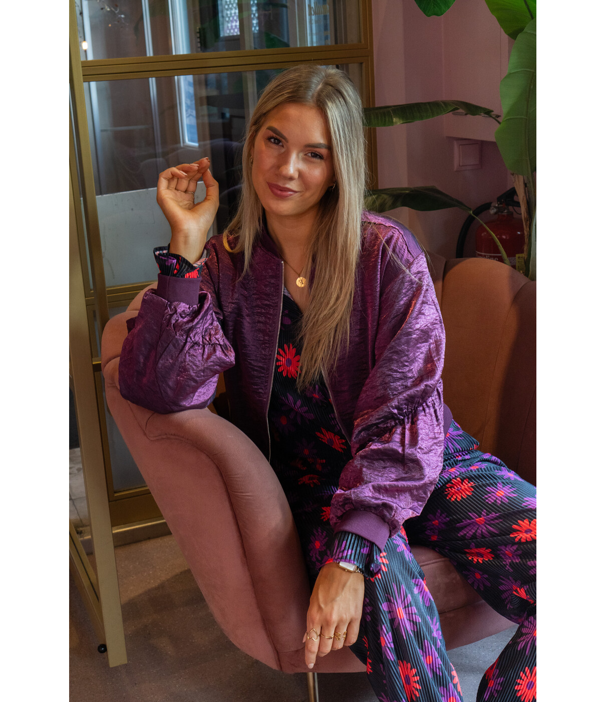 Fluresk Fluresk Melanie pants | black/grape purple