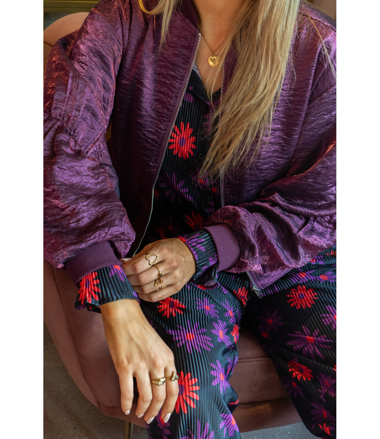 Fluresk Fluresk Melanie pants | black/grape purple