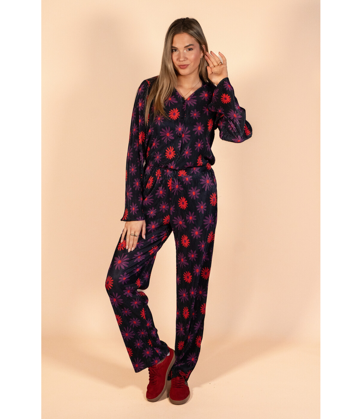 Fluresk Fluresk Melanie pants | black/grape purple