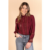 Blouse bordeaux rood | Jet