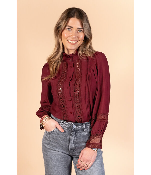 La Rebelle Blouse bordeaux rood | Jet