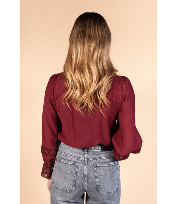 La Rebelle Blouse bordeaux rood | Jet