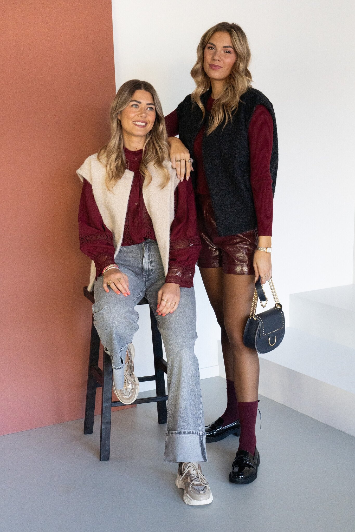 Bordeaux rode kleding voor dames