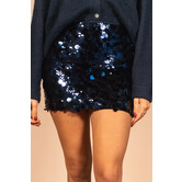 Rokje pailletten navy blauw | Gitte