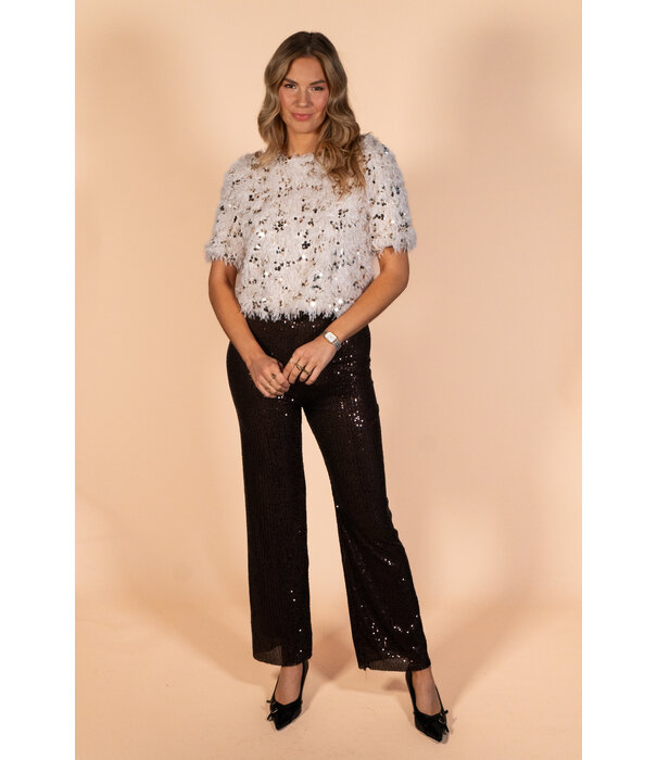 La Rebelle Broek pailletten bruin | Luna