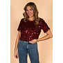 Top bordeaux rood SS | Fee