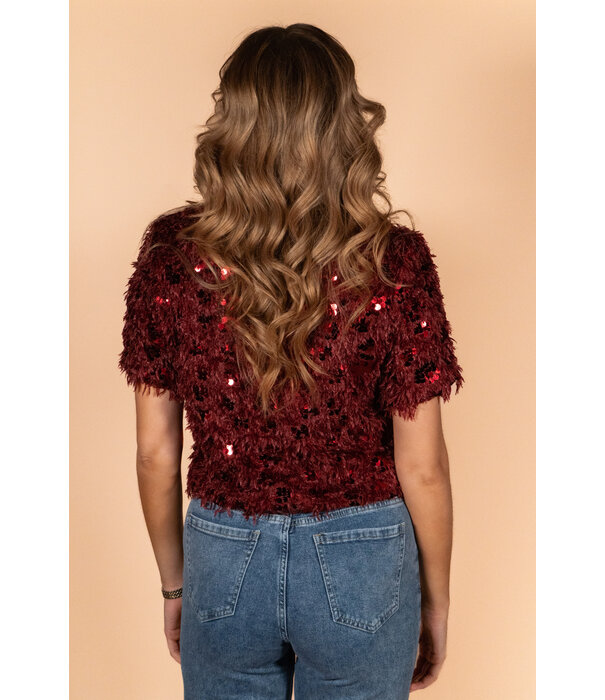 La Rebelle Top bordeaux rood SS | Fee