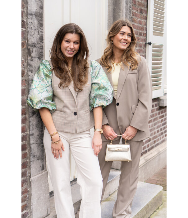La Rebelle Blazer taupe/groen | Vera