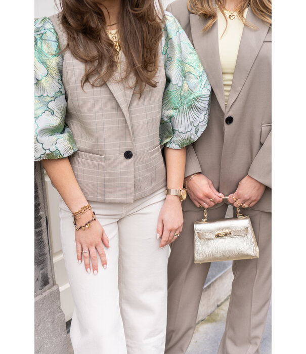 La Rebelle Blazer taupe/groen | Vera