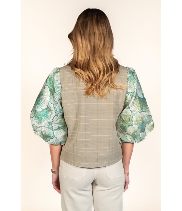 La Rebelle Blazer taupe/groen | Vera