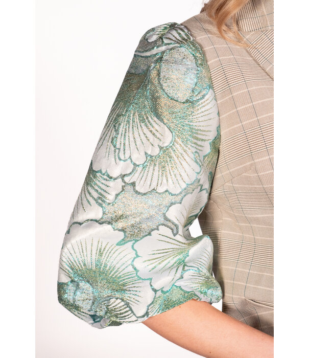 La Rebelle Blazer taupe/groen | Vera