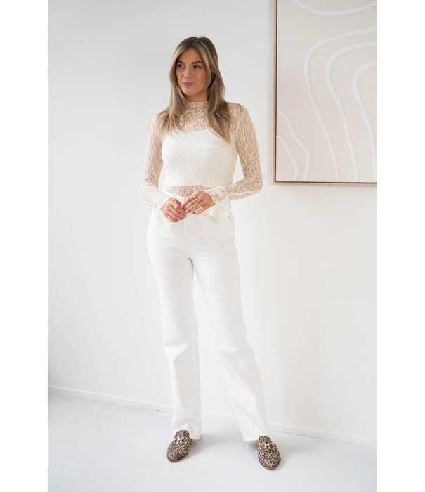 La Rebelle Jeans extra long wide leg | Wit