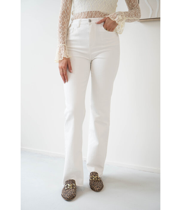 La Rebelle Jeans extra long wide leg | Wit
