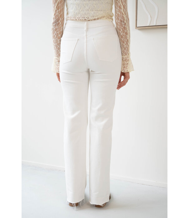 La Rebelle Jeans extra long wide leg | Wit