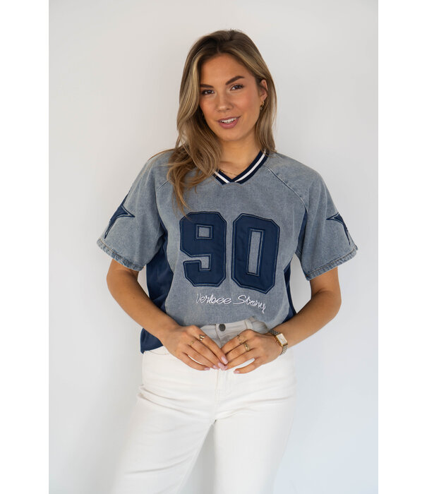 La Rebelle T-shirt baseball | Denim