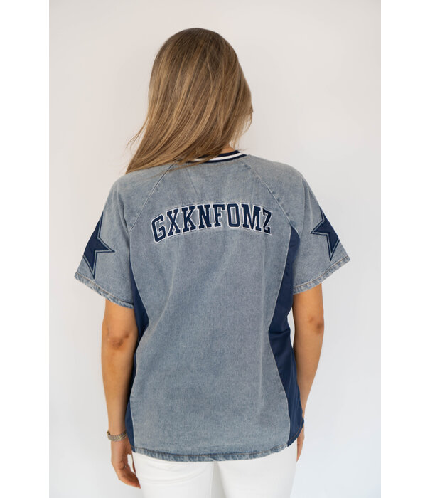 La Rebelle T-shirt baseball | Denim