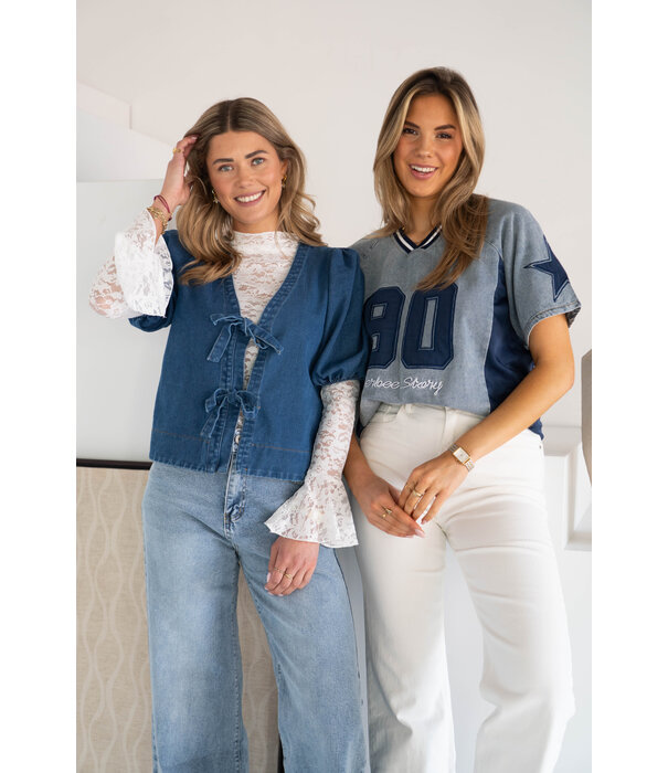 La Rebelle T-shirt baseball | Denim