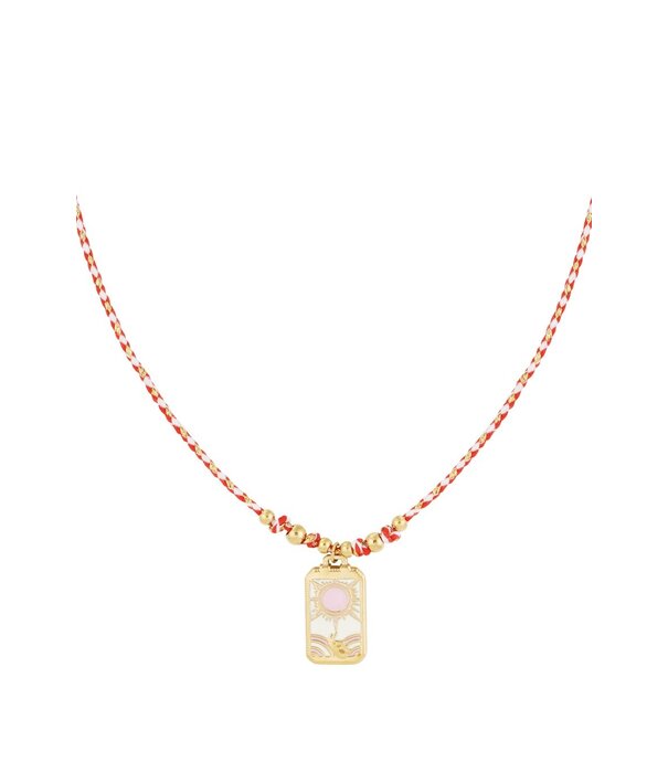 La Rebelle Ketting goud | Touw rood Fiesta