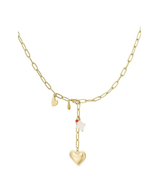 La Rebelle Ketting goud | Charm hart