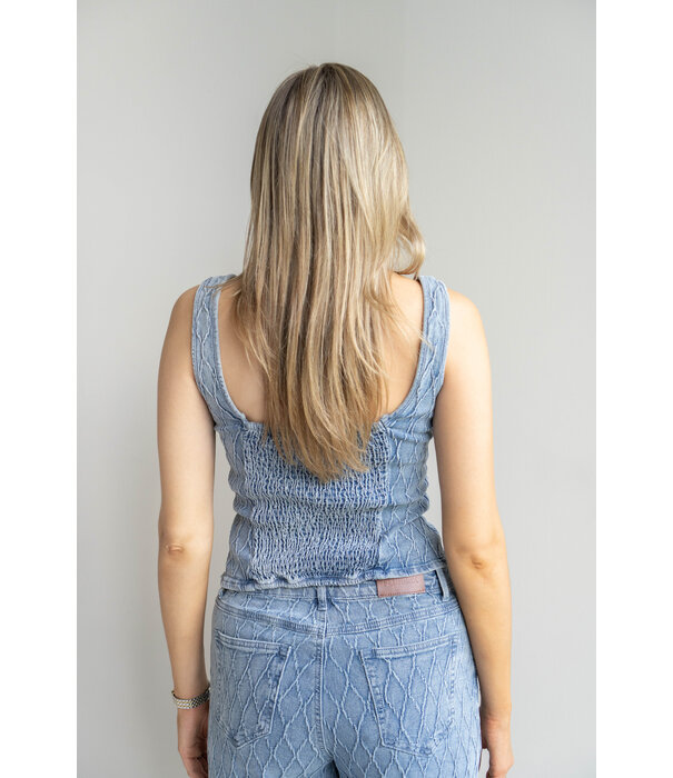 Fluresk Fluresk Elissa top | denim light blue