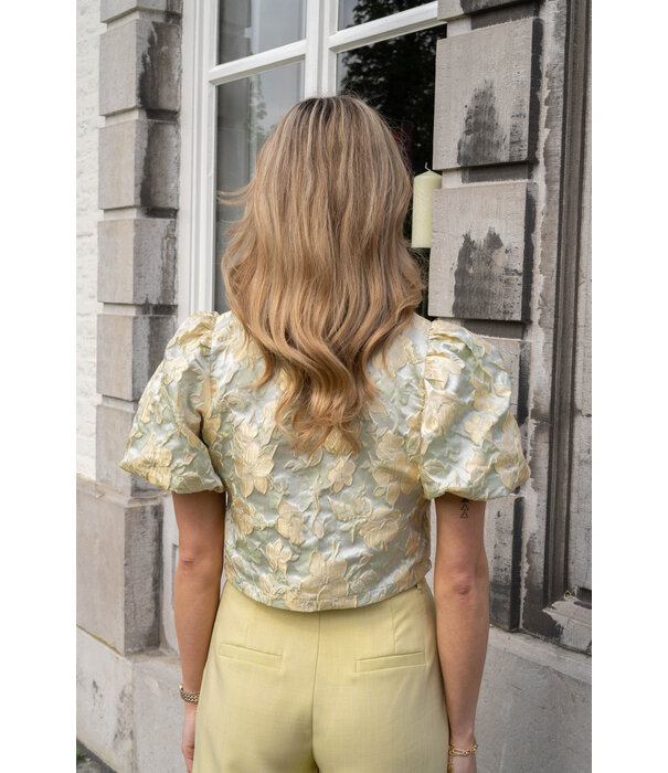 La Rebelle Top groen/geel | Silke
