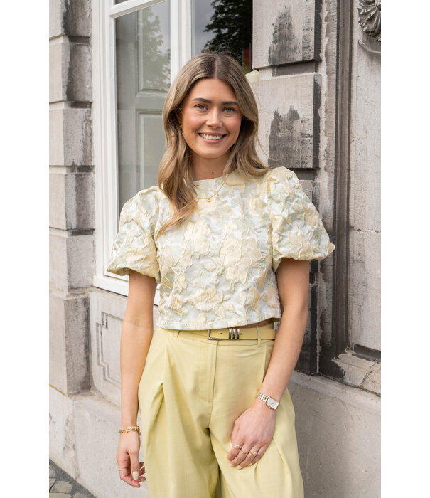 La Rebelle Top groen/geel | Silke