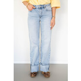 Jeans straight leg omslag blauw | Josie