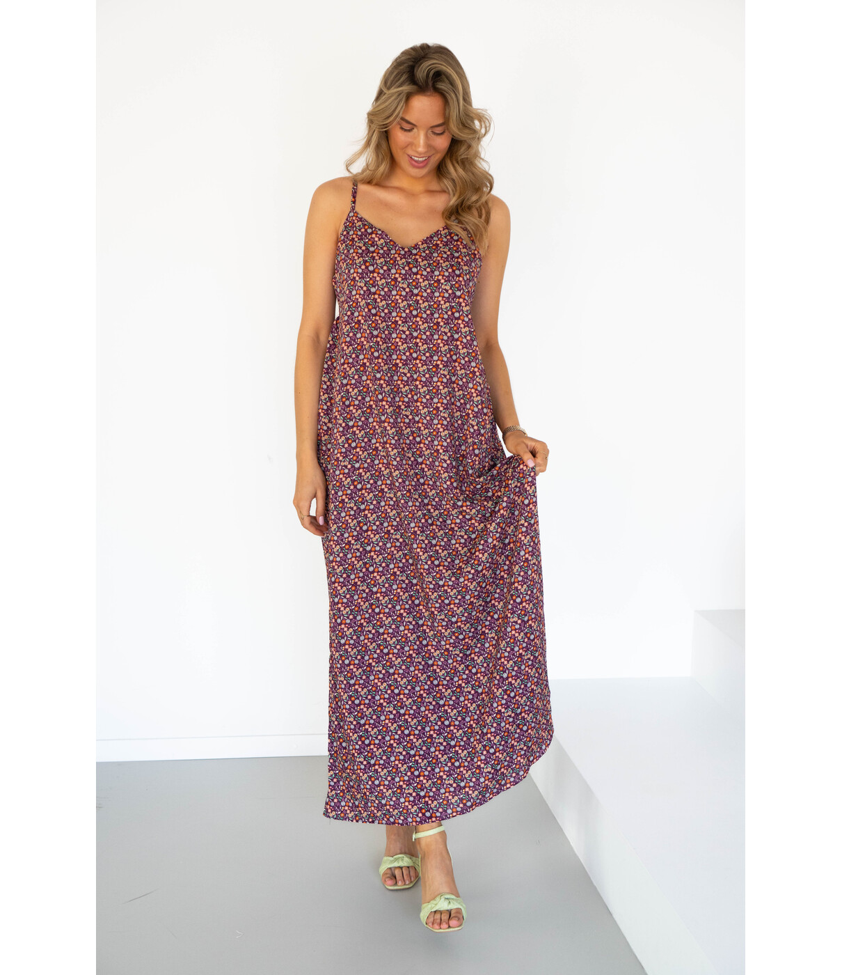 Fluresk Fluresk Claudi dress | deep purple/shamrock green